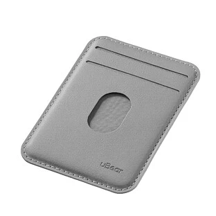 Магнитный кардхолдер uBear Split, эко-кожа, серый