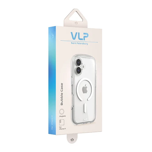 Чехол защитный VLP Bubble Case с MagSafe для iPhone 17, белый	