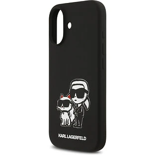 Чехол KARL LAGERFELD для iPhone 17 Liquid Silicone Sketch Karl & Choupette Hard Black (MagSafe)