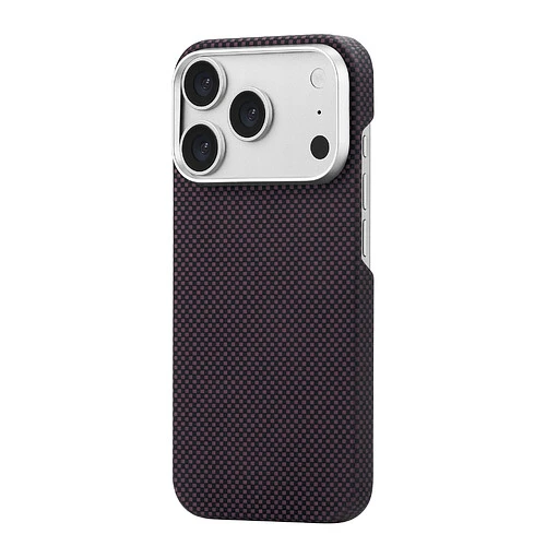 Чехол защитный uBear Supreme Case для iPhone 18 Pro, ультратонкий, материал Кевлар, MagSafe совместимый, бургунди (клетчатый)