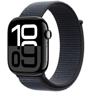 Apple Watch Series 10 GPS 42mm Jet Black Aluminum Case with Ink Sport Loop