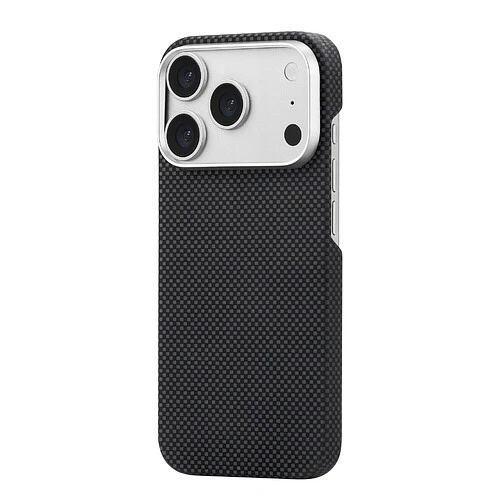 Чехол защитный uBear Supreme Case для iPhone 18 Pro, ультратонкий, материал Кевлар, MagSafe совместимый, черный (клетчатый)