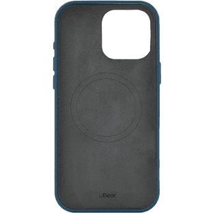 Чехол защитный uBear Capital Case для iPhone 16 Pro Max, натуральная кожа, MagSafe совместимый, синий