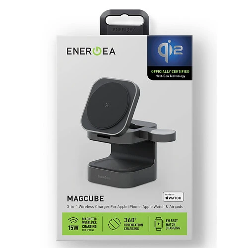 Беспроводное зарядное устройство EnergEA MagCube 3-in-1 Magnetic Foldable, Qi2
