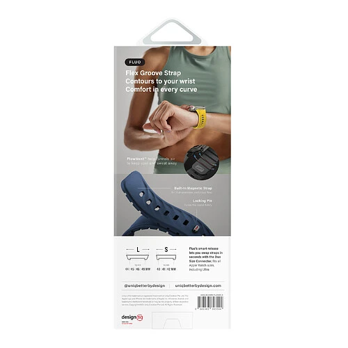 Ремешок Uniq для Apple Watch 49-40 mm FLUO Silicone Rubber Black