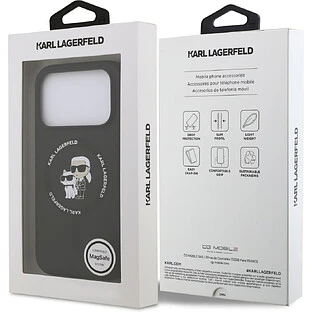 Чехол KARL LAGERFELD для iPhone 17 Pro Max Liquid Silicone NFT Karl & Choupette Hard Black (MagSafe)