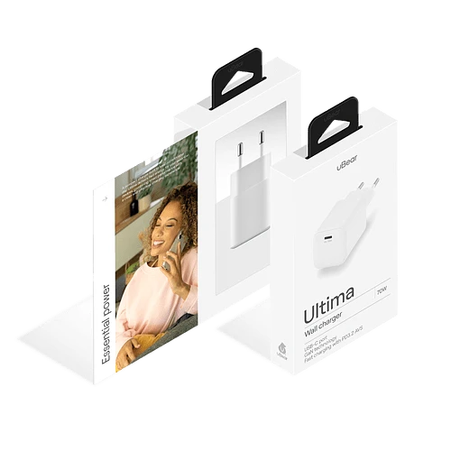 Cетевое зарядное устройство uBear Ultima 70 Вт, USB-C, GaN + Super Fast Charging 2.0, PD.3.2, AVS