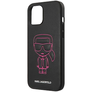 Чехол Lagerfeld для iPhone 12 Pro Max (6.7) PU Ikonik outlines Metal logo Hard Black/Pink Чехол Lagerfeld для iPhone 12 Pro Max (6.7) PU Ikonik outlines Metal logo Hard Black/Pink