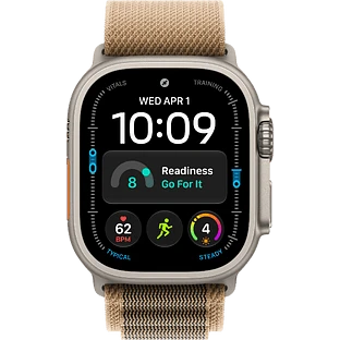 Apple Watch Ultra 4, GPS + Cellular, 49mm, Natural Titanium Case with Desert Alpine Loop - L