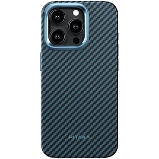 Чехол PITAKA MagEZ Case Pro 4 Twill 1500D с MagSafe Black/Blue Twill для iPhone 15 Pro Max Чехол PITAKA MagEZ Case Pro 4 Twill 1500D с MagSafe Black/Blue Twill для iPhone 15 Pro Max