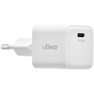 Cетевое зарядное устройство uBear Bridge USB-C, 20 Вт, GaN, белый Cетевое зарядное устройство uBear Bridge USB-C, 20 Вт, GaN, белый