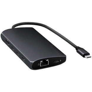 Адаптер Satechi USB-C Multiport Adapter 8K With Ethernet V3, Midnight Адаптер Satechi USB-C Multiport Adapter 8K With Ethernet V3, Midnight