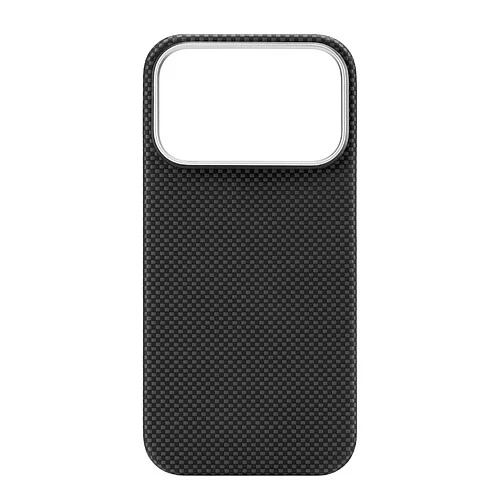 Чехол защитный uBear Supreme Case для iPhone 18 Pro, ультратонкий, материал Кевлар, MagSafe совместимый, черный (клетчатый)