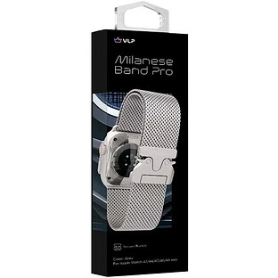 Ремешок из нержавеющей стали VLP Milanese Band Pro для Apple Watch 42/44/45 мм  титановый Ремешок из нержавеющей стали VLP Milanese Band Pro для Apple Watch 42/44/45 мм  титановый