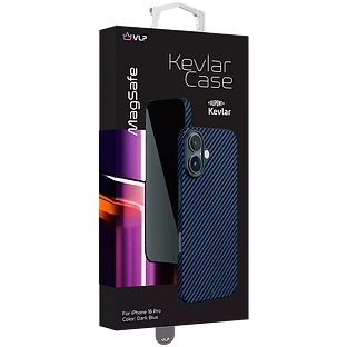 VLP Защитный чехол Kevlar Case с MagSafe Тёмно-синий для iPhone 16 VLP Защитный чехол Kevlar Case с MagSafe Тёмно-синий для iPhone 16