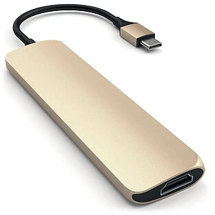 Адаптер Satechi Type-C Slim Multi-Port Adapter 4K, Gold Адаптер Satechi Type-C Slim Multi-Port Adapter 4K, Gold