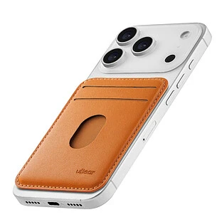 Магнитный кардхолдер uBear Split, эко-кожа, оранжевый