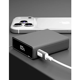 Аккумулятор внешний VLP B-Energy 10000mAh 30W, USB-C+USB-A, Стальной серый