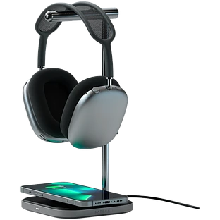 Подставка для наушников с беспроводной зарядкой Satechi 2-in-1, 7,5 Вт, Серый космос