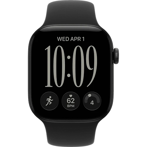 Apple Watch Series 12, GPS, 42mm, Black Aluminium Case with Black Sport Band - M/L