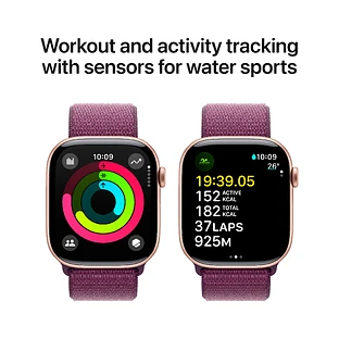 Apple Watch Series 10 GPS 42mm Rose Gold Aluminum Case with Plum Sport Loop Apple Watch Series 10 GPS 42mm Rose Gold Aluminum Case with Plum Sport Loop