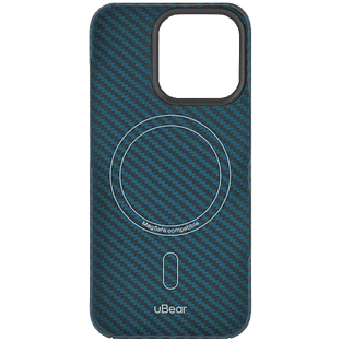 Чехол защитный uBear Supreme Case для iPhone 16 Pro, ультратонкий, материал Кевлар, MagSafe совместимый, синий