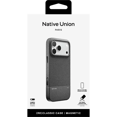 Чехол защитный NATIVE UNION (RE)CLASSIC CASE FOR IPHONE 18 PRO MAX BLACK, для iPhone 18 PRO MAX, цвет: чёрный