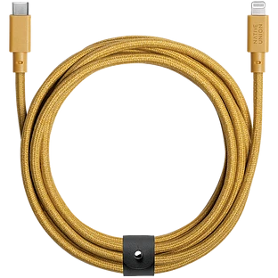 BELT CABLE, кабель зарядный USB-C/LIGHTNING, длина 3м., цвет: крафт