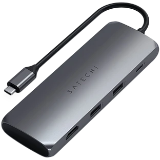 Адаптер Satechi USB-C Hybrid Multiport Adapter (with SSD Enclosure), Space Grey Адаптер Satechi USB-C Hybrid Multiport Adapter (with SSD Enclosure), Space Grey
