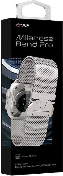 Ремешок из нержавеющей стали VLP Milanese Band Pro для Apple Watch 42/44/45 мм  титановый