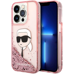 Lagerfeld для iPhone 14 Pro Max чехол Liquid Glitter NFT Choupette head Hard Pink Lagerfeld для iPhone 14 Pro Max чехол Liquid Glitter NFT Choupette head Hard Pink