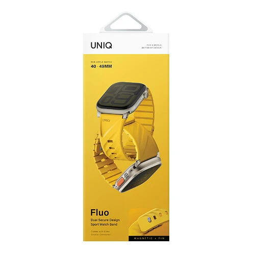 Ремешок Uniq для Apple Watch 49-40 mm FLUO Silicone Rubber Golden Yellow