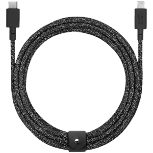 BELT CABLE, кабель зарядный USB-C/LIGHTNING, длина 3м., цвет: чёрный космос