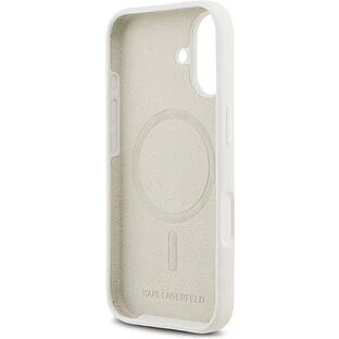 Чехол KARL LAGERFELD для iPhone 17 Liquid Silicone Sketch Karl & Choupette Hard White (MagSafe)