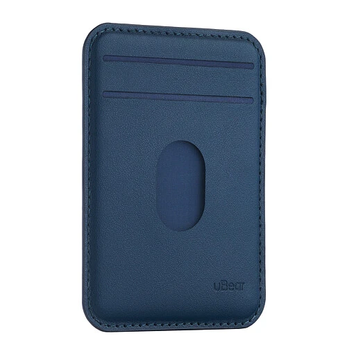 Магнитный кардхолдер uBear Split, эко-кожа, тёмно-синий