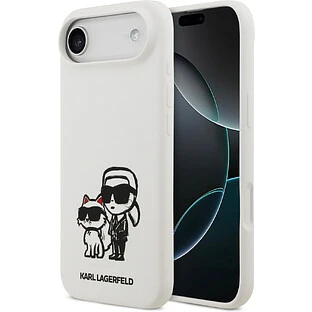 Чехол KARL LAGERFELD для iPhone Air Liquid Silicone Sketch Karl & Choupette Hard White (MagSafe)