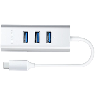 Хаб Satechi Type-C 2-in-1 USB Hub with Ethernet, Silver Хаб Satechi Type-C 2-in-1 USB Hub with Ethernet, Silver