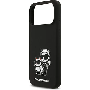 Чехол KARL LAGERFELD для iPhone 17 Pro Liquid Silicone Sketch Karl & Choupette Hard Black (MagSafe)