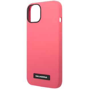 Lagerfeld для iPhone 14 Pro чехол Liquid silicone Plaque logo Hard Fuchsia (MagSafe) Lagerfeld для iPhone 14 Pro чехол Liquid silicone Plaque logo Hard Fuchsia (MagSafe)