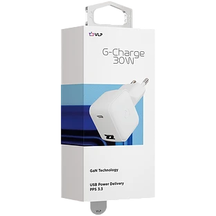 Сетевое зарядное устройство VLP G-Charge 30Вт USB-C+USB-A, QC, белый Сетевое зарядное устройство VLP G-Charge 30Вт USB-C+USB-A, QC, белый