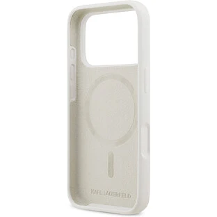 Чехол KARL LAGERFELD для iPhone 17 Pro Liquid Silicone Sketch Karl & Choupette Hard White (MagSafe)