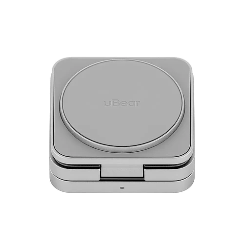 Беспроводное зарядное устройство uBear Balance Ultra, 3-в-1, с поддержкой MagSafe, Qi2.2 (35W), серебристый