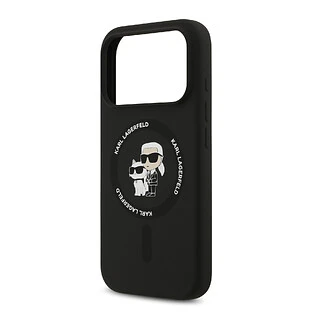 Чехол KARL LAGERFELD для iPhone 17 Pro Liquid Silicone NFT Karl & Choupette Hard Black (MagSafe)