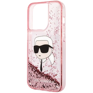 Lagerfeld для iPhone 14 Pro Max чехол Liquid Glitter NFT Choupette head Hard Pink Lagerfeld для iPhone 14 Pro Max чехол Liquid Glitter NFT Choupette head Hard Pink