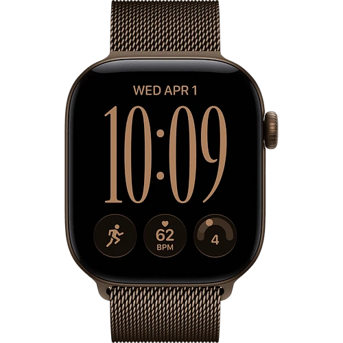 Apple Watch Series 12, GPS, 42mm, Dark Bronze Aluminium Case with Dark Bronze Milanese Loop