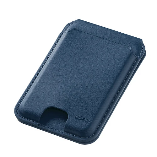 Магнитный кардхолдер uBear Fold, эко-кожа, темно-синий