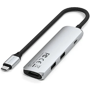 Адаптер Satechi 4-in-1 USB-C Slim Multiport Adapter with 4K HDMI and Fast Data Transfer - Серебристый