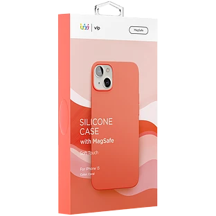 Силиконовый чехол VLP c MagSafe для iPhone 13, коралловый