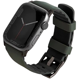 Ремешок силиконовый UNIQ Linus Airosoft для Apple Watch 45/44/42, Зеленый Ремешок силиконовый UNIQ Linus Airosoft для Apple Watch 45/44/42, Зеленый