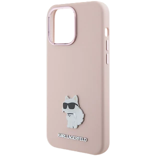 Lagerfeld для iPhone 15 Pro чехол Liquid silicone NFT Choupette metal pin Hard Pink Lagerfeld для iPhone 15 Pro чехол Liquid silicone NFT Choupette metal pin Hard Pink